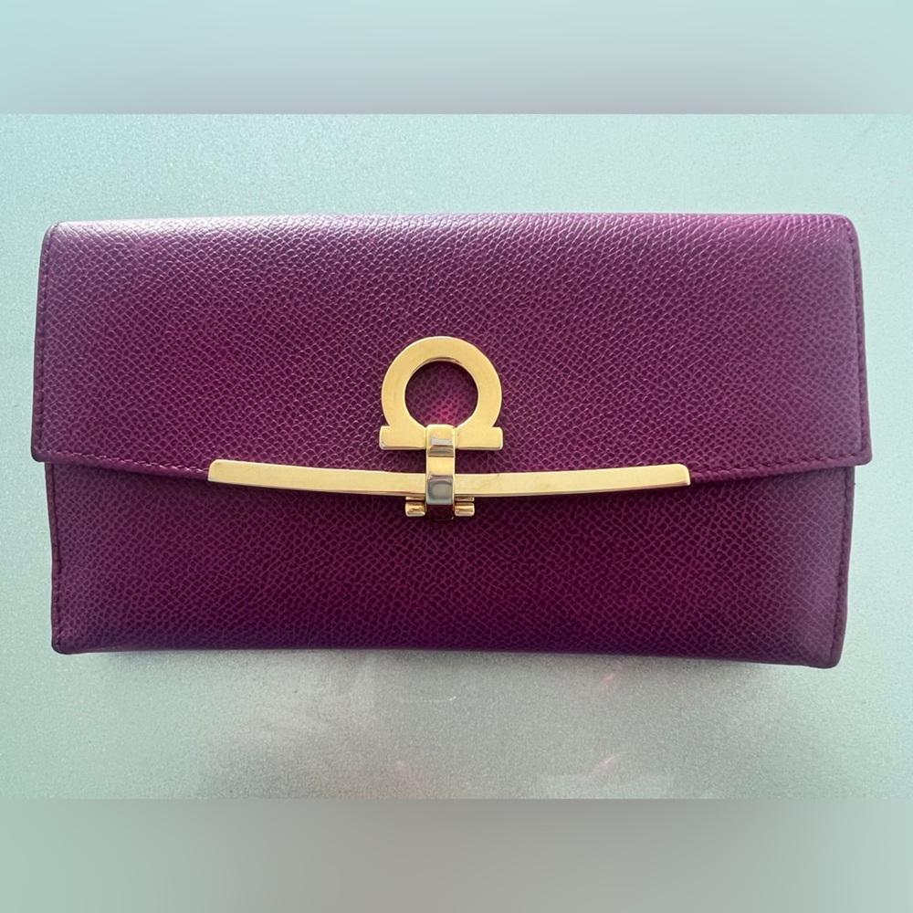 Ferragamo Purple Leather Wallet